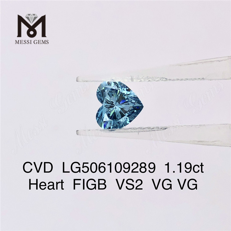 1.19ct 하트 피규어 VS2 VG VG 합성 컬러 다이아몬드 CVD LG506109289