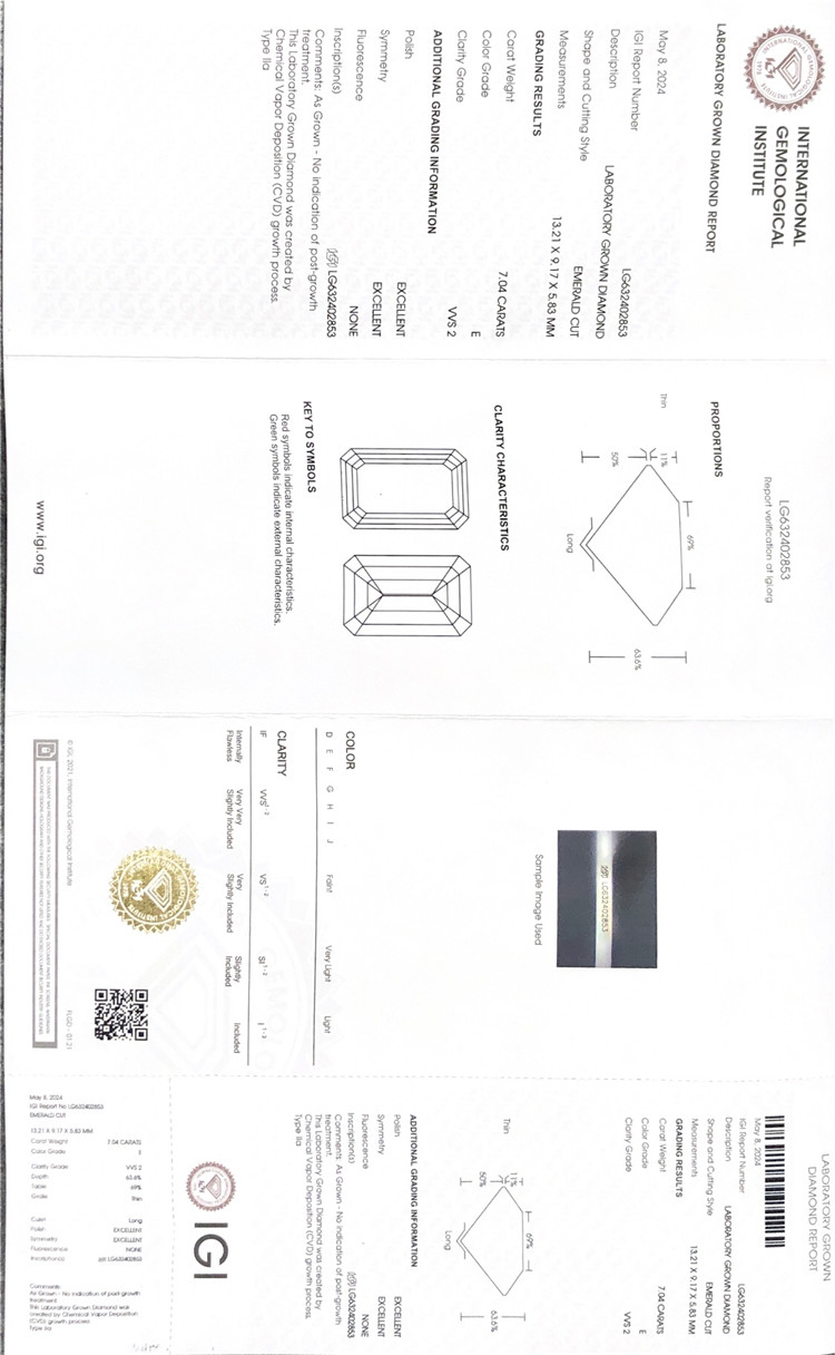 7ct vvs 인공 다이아몬드