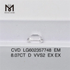 8.07CT D VVS2 EX EX 8캐럿 EM cvd 랩그로운 다이아몬드 CVD LG602357748
