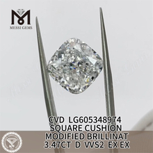 3.47CT D VVS2 쿠션 IGI 인증 다이아몬드 VVS, VVS 품질의 반짝임을 공개丨Messigems LG605348974 