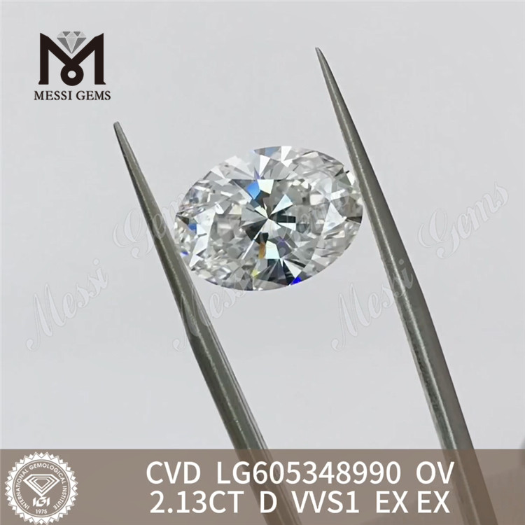 2.13CT D VVS1 IGI 인증 다이아몬드 OVAL CVD Green Edge丨Messigems LG605348990
