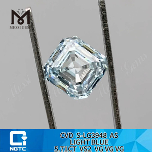 5.71CT VS2 AS LIGHT BLUE 합성 다이아몬드 판매 丨 Messigems CVD S-LG3948 