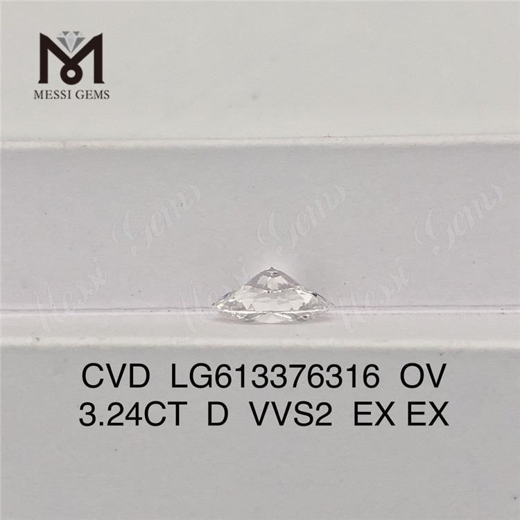 3.24CT OV D VVS2 CVD 연구소 제작 다이아몬드 도매 가격 LG613376316丨Messigems