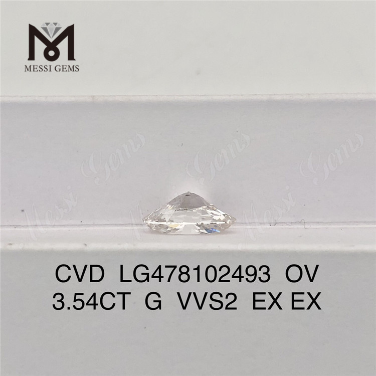 3.54CT G VVS2 OV 랩그로운 다이아몬드 CVD LG478102493 丨Messigems