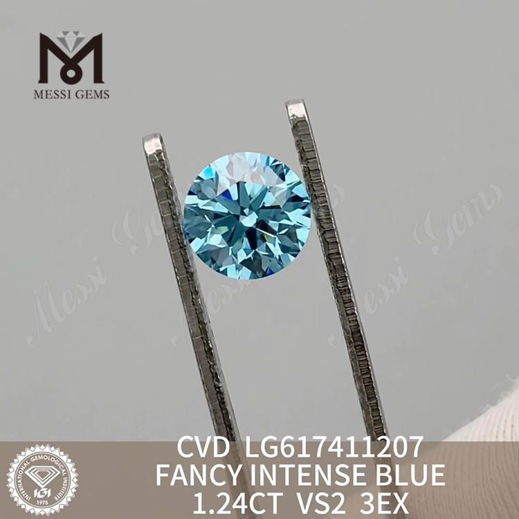 1.24CT VS2 3EX FANCY INTENSE BLUE 실험실에서 제작한 가장 저렴한 다이아몬드丨Messigems CVD LG617411207