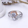 하트 모양의 다이아몬드 반지 1캐럿 18K 화이트 골드 실험실에서 생산된 다이아몬드 반지