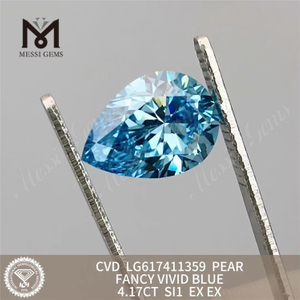 4.17CT 페어 팬시 비비드 블루 SI1 CVD 4ct 공장 다이아몬드 LG617411359