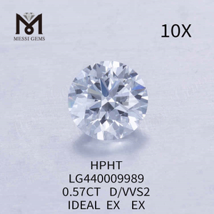 0.57CT D/VVS2 라운드 랩 성장 다이아몬드 이상적인 HPHT 다이아몬드 도매