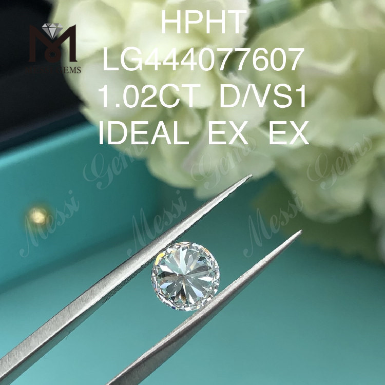 1.02캐럿 D VS1 라운드 브릴리언트 이상적인 컷 등급 새 인공 다이아몬드