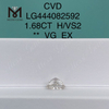 1.68캐럿 H VS2 프린세스 컷 랩그로운 다이아몬드