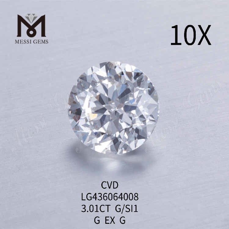 3.01CT G/SI1 라운드 랩 그로운 다이아몬드 G EX G