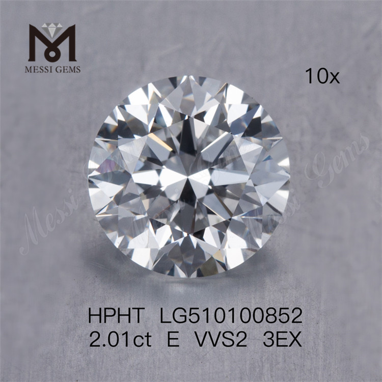 2.01CT E VVS HPHT 다이아몬드 RD 컷 랩 다이아몬드 공장 가격