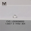 1.03CT D VVS 최고의 루즈 랩 다이아몬드 3EX CVD 다이아몬드 
