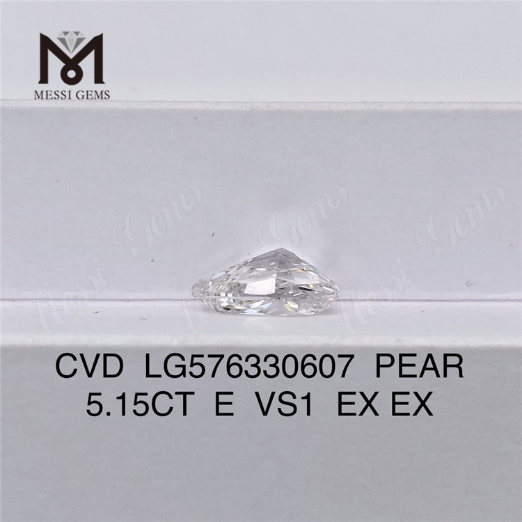 5.15CT E VS1 EX EX 맞춤형 PEAR 랩 그로운 다이아몬드 CVD LG576330607