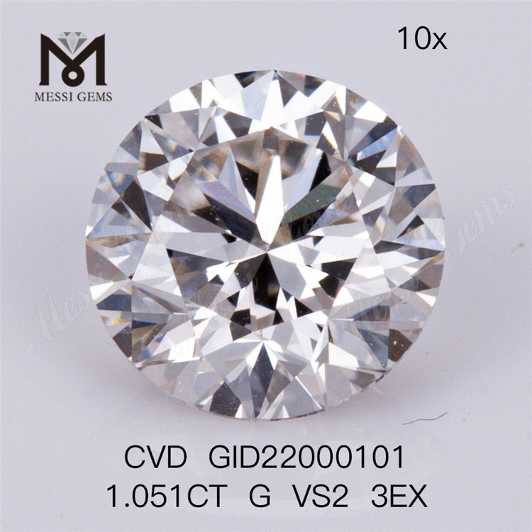 1.051ct G VS2 3EX 라운드 맨 메이드 다이아몬드 3EX 다이아몬드