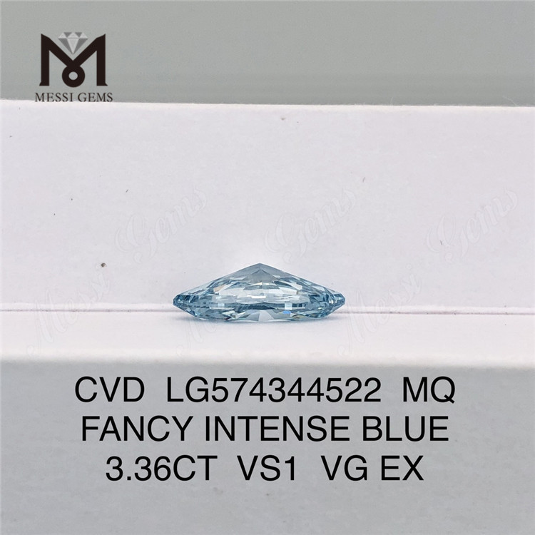 3.36CT VS1 VG EX 3ct MQ 팬시 인텐스 블루 랩 그로운 블루 다이아몬드 가격 CVD LG574344522