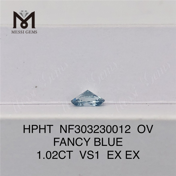 1.02CT OV 팬시 블루 VS1 도매 랩 그로운 다이아몬드 HPHT NF303230012