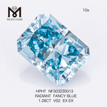 1.26CT VS2 RADIANT FANCY BLUE 전체 실험실 성장 다이아몬드 HPHT NF303230013 