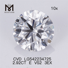 2.92CT E CVD 루즈 다이아몬드 도매 RD hpht 실험실에서 생산된 다이아몬드