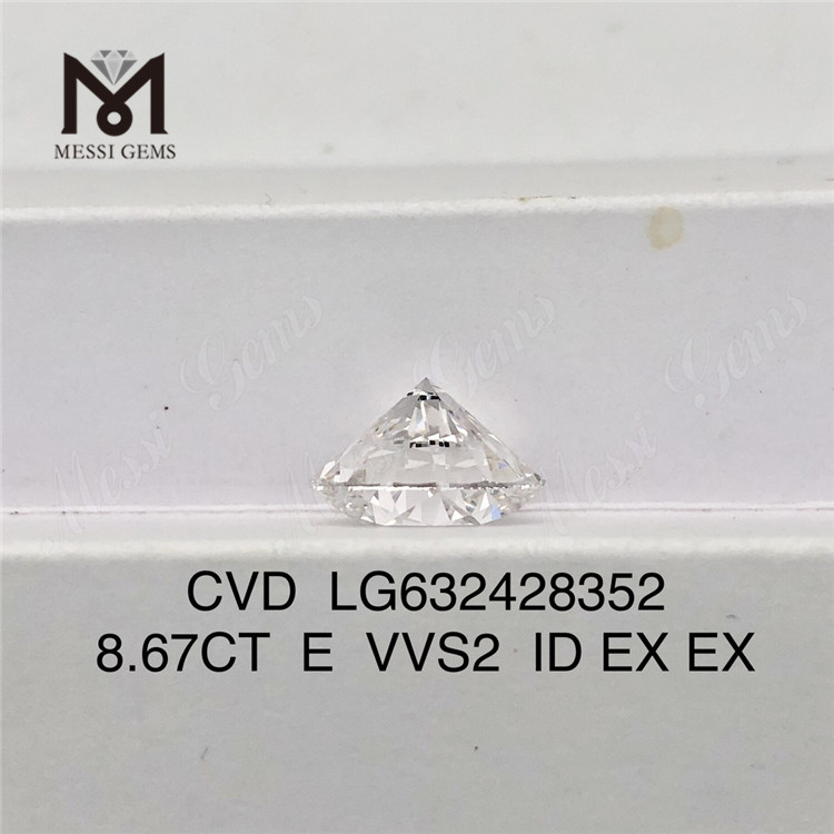 8.67CT E 채굴되지 않은 다이아몬드 제작 VVS2 ID CVD LG632428352丨Messigems 