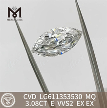 3.08캐럿 랩 다이아몬드 E VVS2 MQ CVD IGI 인증 Sparkle丨Messigems LG611353530