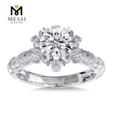 여성 후광 다이아몬드 반지를 위한 14k 18k 금 주얼리 웨딩 약혼 반지