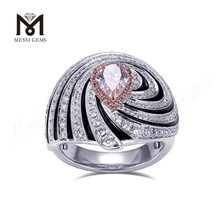 2캐럿 핑크 랩 그로운 다이아몬드 배 모양의 다이아몬드 반지의 매력