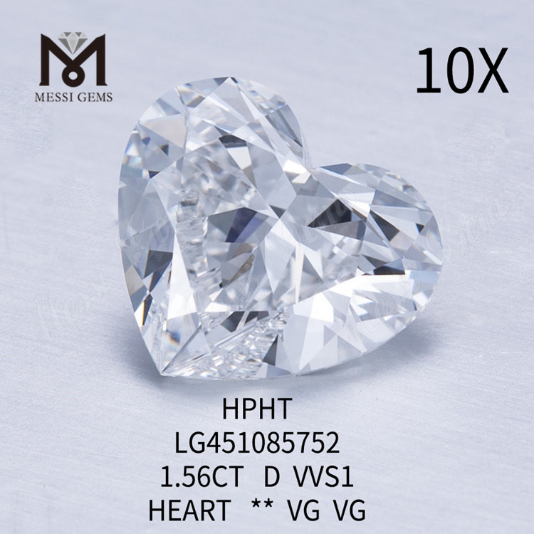 1.56캐럿 D VS2 HPHT 하트 브릴리언트 hpht 다이아몬드 가격