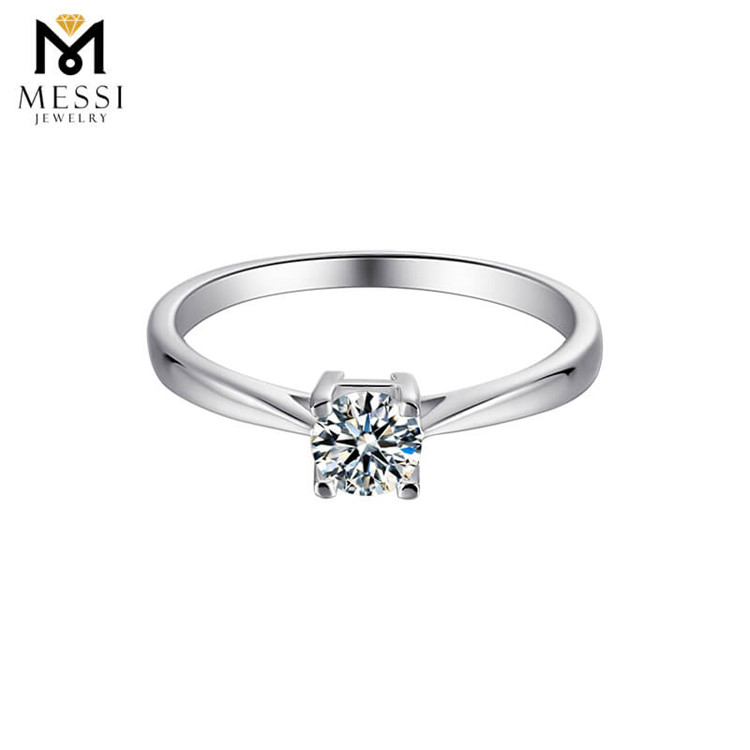 1ct 여성 솔리테어 moissanite 반지 패션 925 스털링 실버 반지