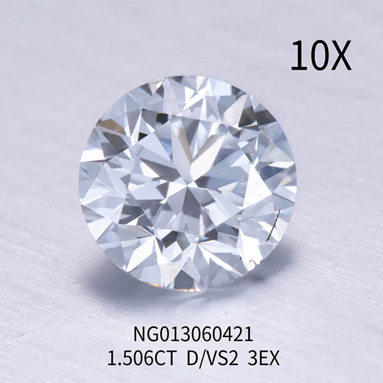 라운드 화이트 랩 그로운 다이아몬드 스톤 1.506ct VS2 D 컬러