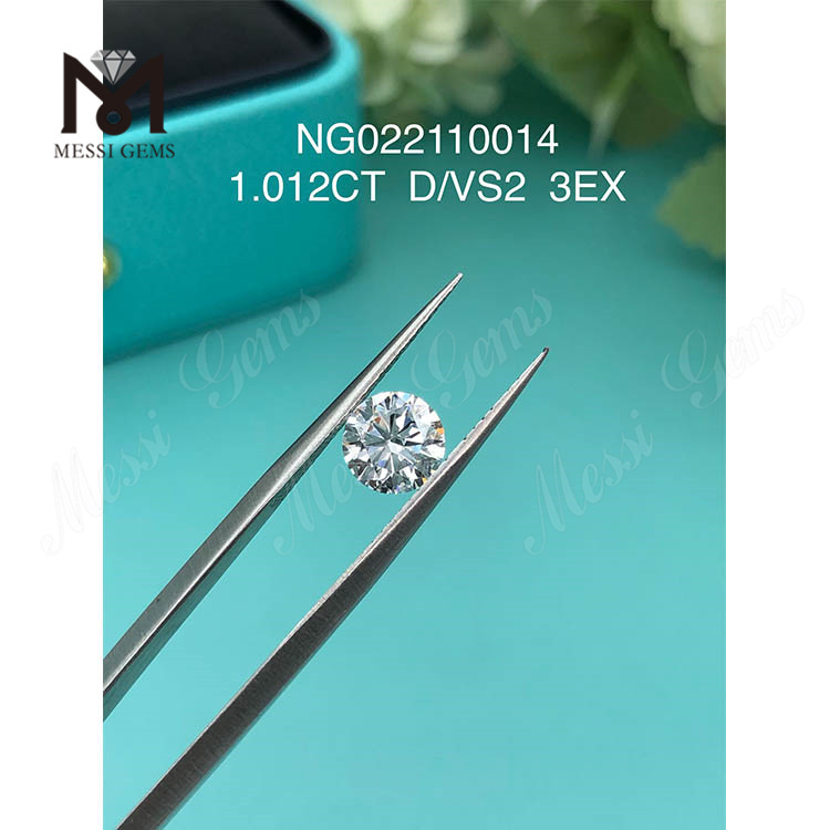 D 컬러 1.012ct EX CUT 도매 루즈 랩 그로운 다이아몬드 VS2