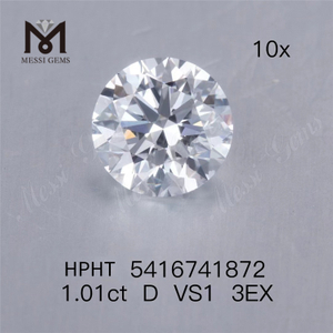 1.01ct 라운드 hpht 랩 다이아몬드 도매 D VS 3EX 인공 다이아몬드 판매 중