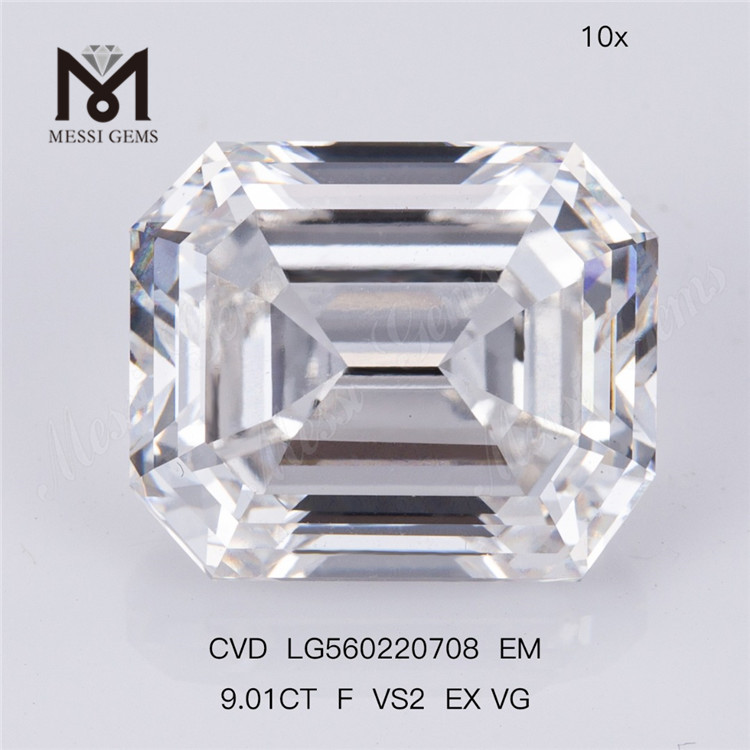 9.01CT F VS2 EX VG 최대 실험실 성장 다이아몬드 CVD EM IGI 공장 가격