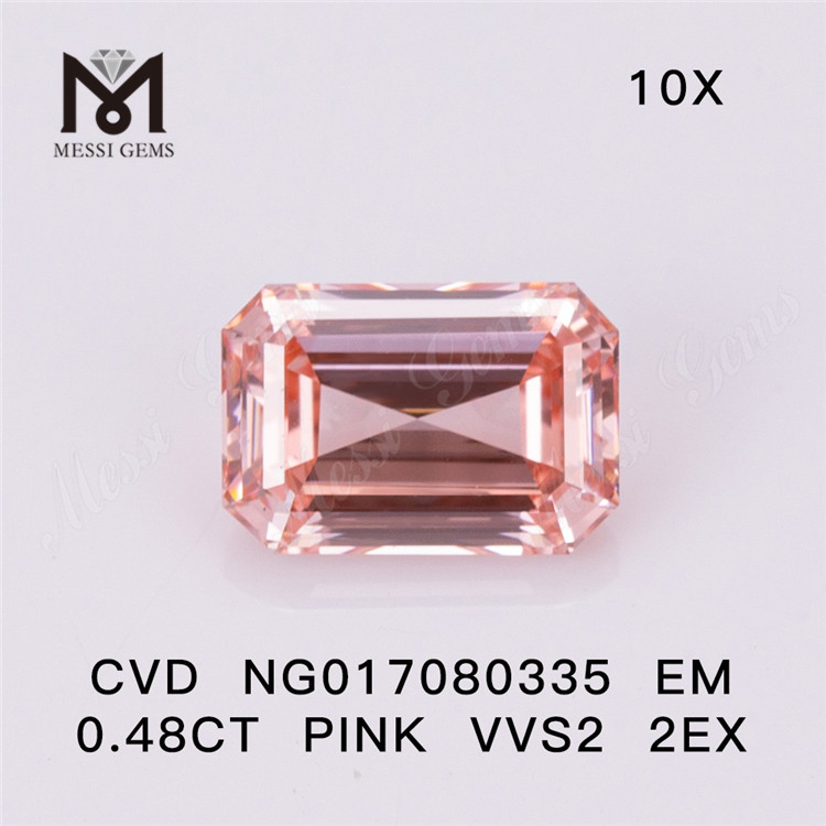 NG017080335 EM 0.48CT 핑크 VVS2 2EX 랩 다이아몬드 CVD 