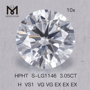 3.05CT HPHT H VS1 2VG 3EX 라운드 랩 다이아몬드 가격