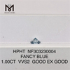 1.00CT 팬시 블루 VS2 컬러 랩 다이아몬드 HPHT NF303230005