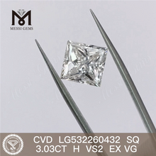 3.03CT H cvd 다이아몬드 도매 SQ VS2 실험실 성장 다이아몬드 제조 업체 판매 중