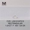 1.01CT 직사각형 수정 브릴리언트 커팅 F VS1 EX CVD 실험실 성장 다이아몬드 IGI 인증서