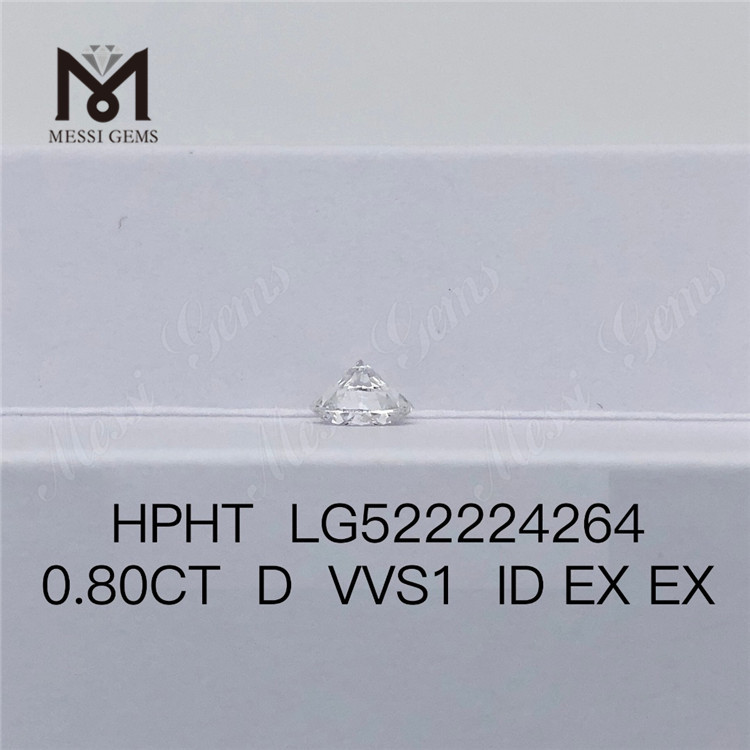 원형 0.8캐럿 D/ VVS1 ID EX EX 실험실 성장 HPHT 인증서 다이아몬드 도매 가격 