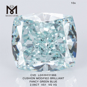 2.06ct 쿠션 cvd 다이아몬드 도매 멋진 그린 블루 실험실에서 성장한 다이아몬드 공급업체