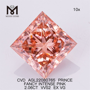 2.06ct 도매 랩 다이아몬드 핑크 VVS2 EX VG PRINCE 팬시 인텐스 핑크 CVD AGL22080765