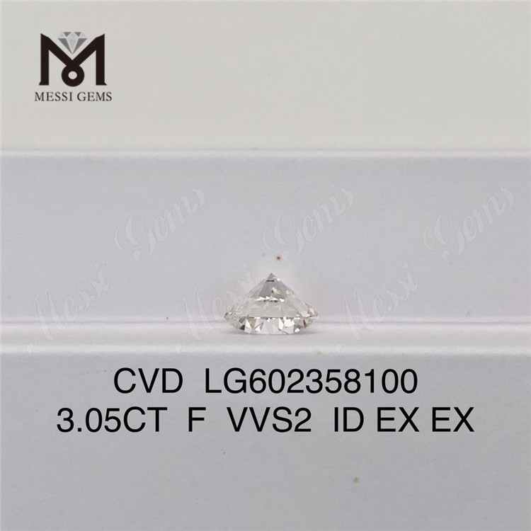 3.05CT F VVS2 ID 컷 도매 CVD 다이아몬드 높은 가격 LG602358100丨Messigems 