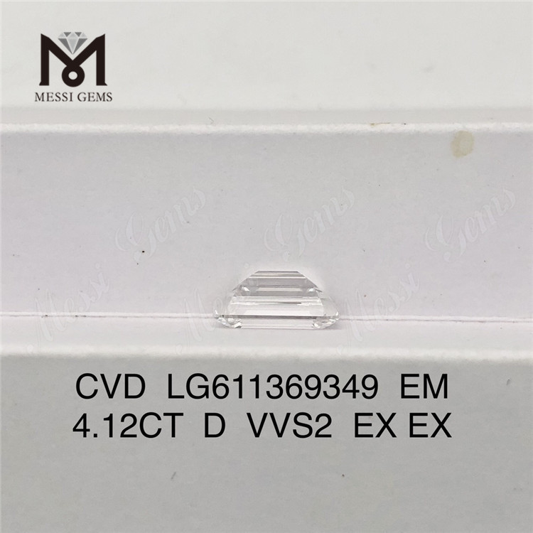 4.12CT D 에메랄드 컷 4ct 루즈 제작 다이아몬드 VVS2 LG611369349丨Messigems