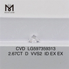 2.67ct igi 등급 다이아몬드 D VVS2 CVD 다이아몬드 윤리적으로 공급됨丨Messigems LG597359313