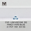 2.17CT SQ FANCY VIVID BLUE 연구소 엔지니어링 다이아몬드 VS1 LG614321246丨메시젬