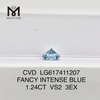 1.24CT VS2 3EX FANCY INTENSE BLUE 실험실에서 제작한 가장 저렴한 다이아몬드丨Messigems CVD LG617411207