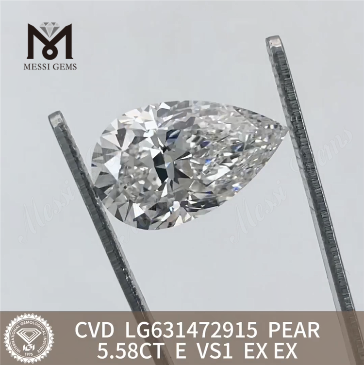 5.58CT E PEAR VS1 합성 다이아몬드 IGI LG631472915丨Messigems