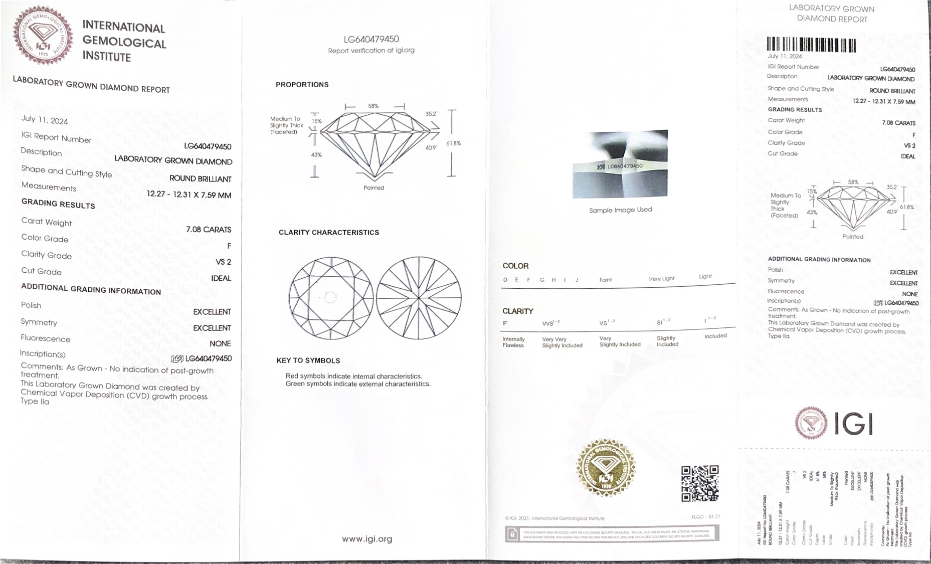 7ct igi lab 다이아몬드