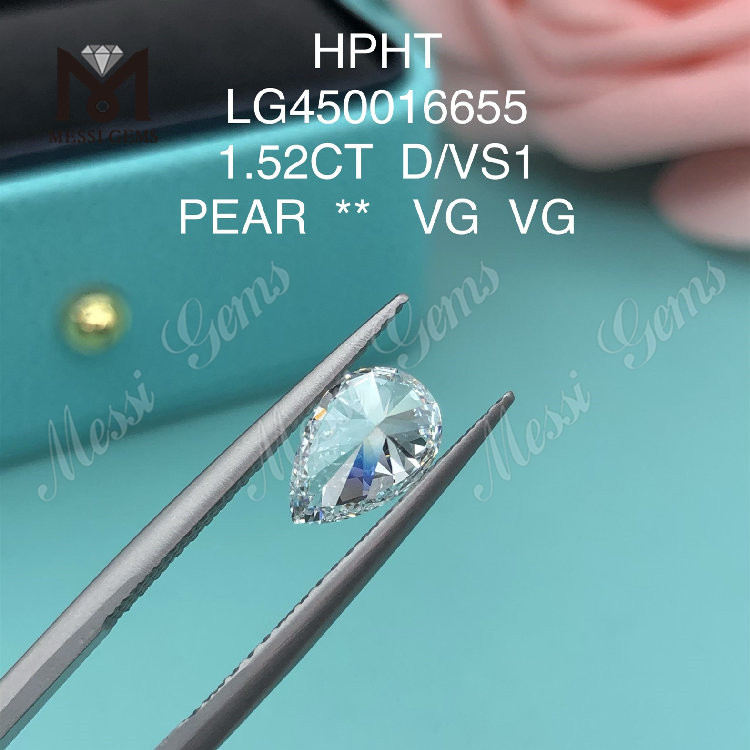 1.52캐럿 D/VS1 PEAR CUT 랩 다이아몬드 VG