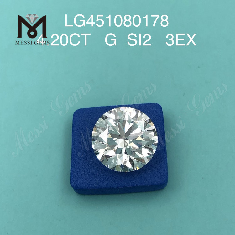 4.2ct G SI2 RD 3EX 컷 그레이드 랩 그로운 다이아몬드 4캐럿